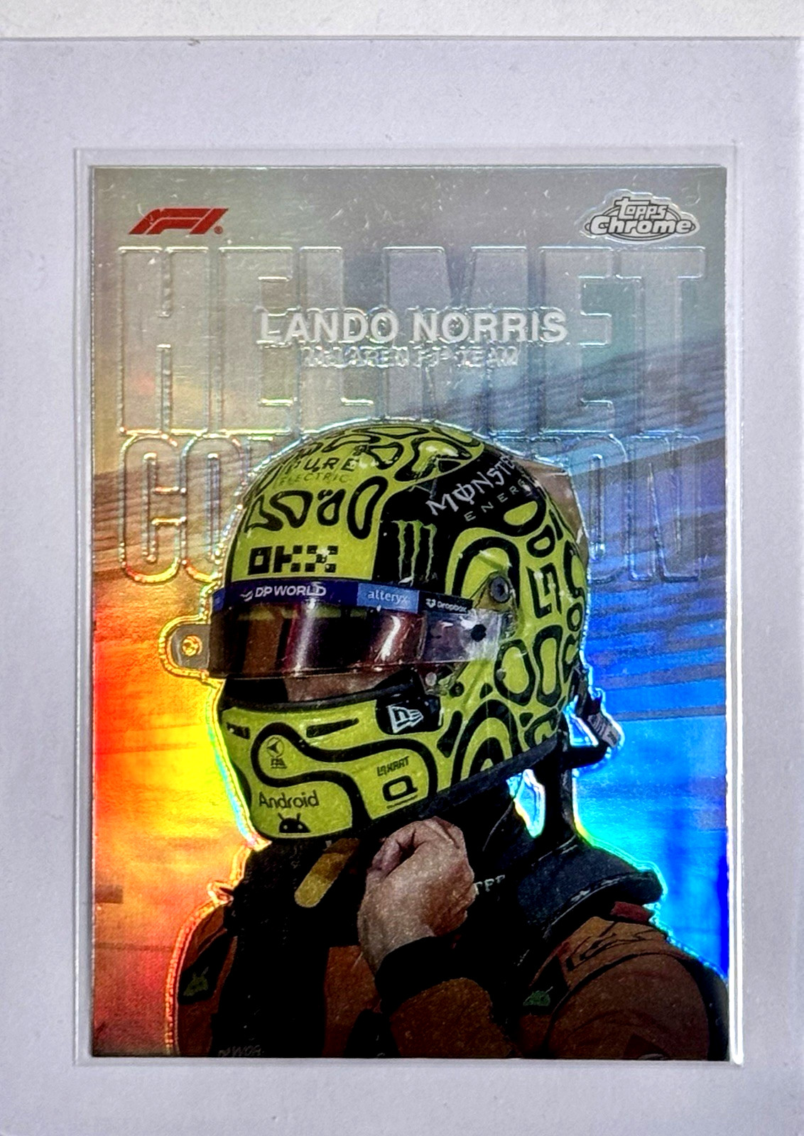 2024 Topps Chrome Formula 1 F1 Lando Norris #HC-7 Helmet Collection Refractor SP