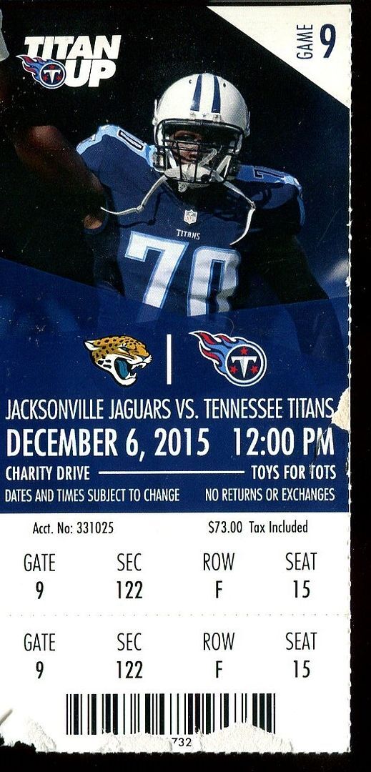 Ticket Football Tennessee Titans 2015 12.6 Jacksonville Jaguars