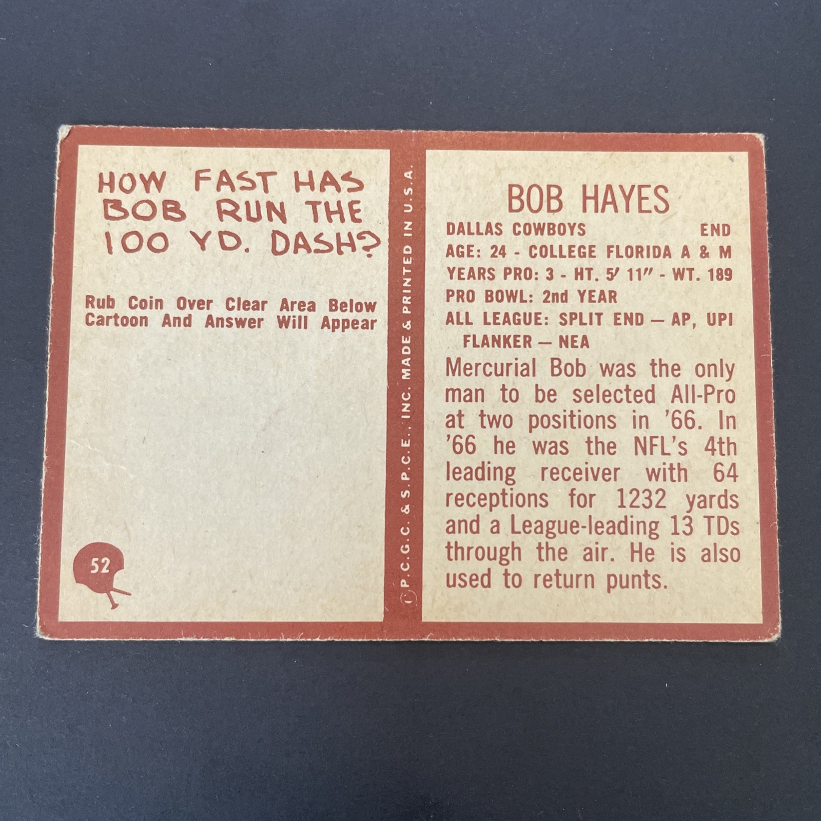 1967 Philadelphia – Bob Hayes #52