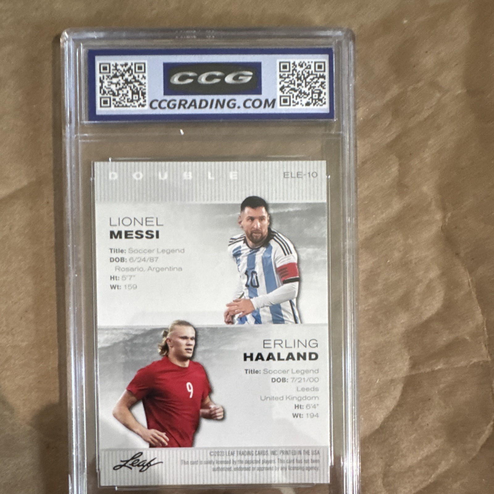 Leaf 2023 Exclusive Legends Edition Double Messi Haaland #ELE-10 CGC 10
