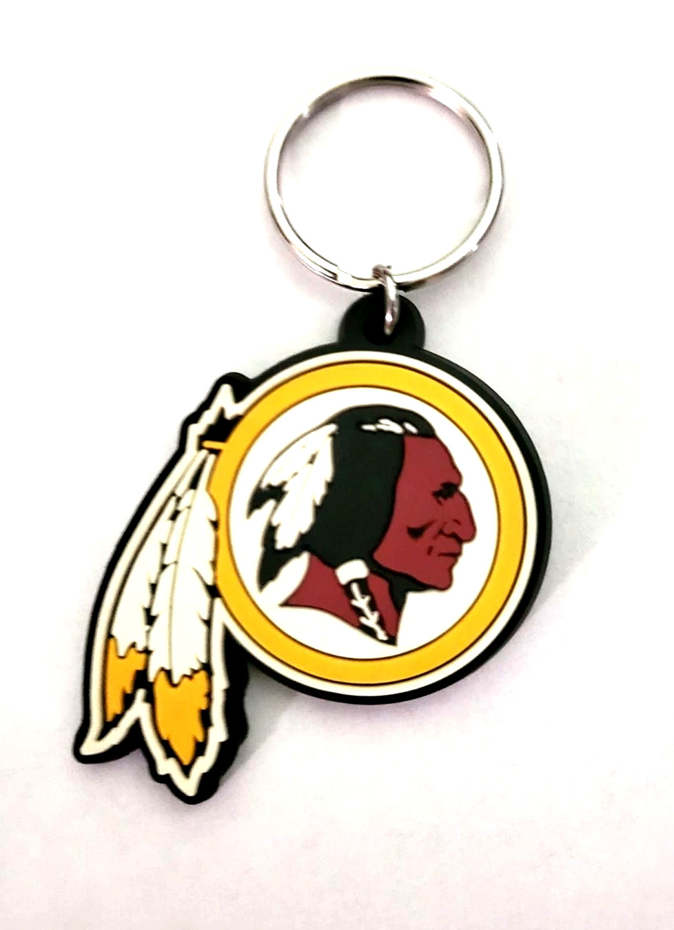 Washington Redskins 3-D Football Team Logo Keychain Key Ring PVC Rubber NFL New