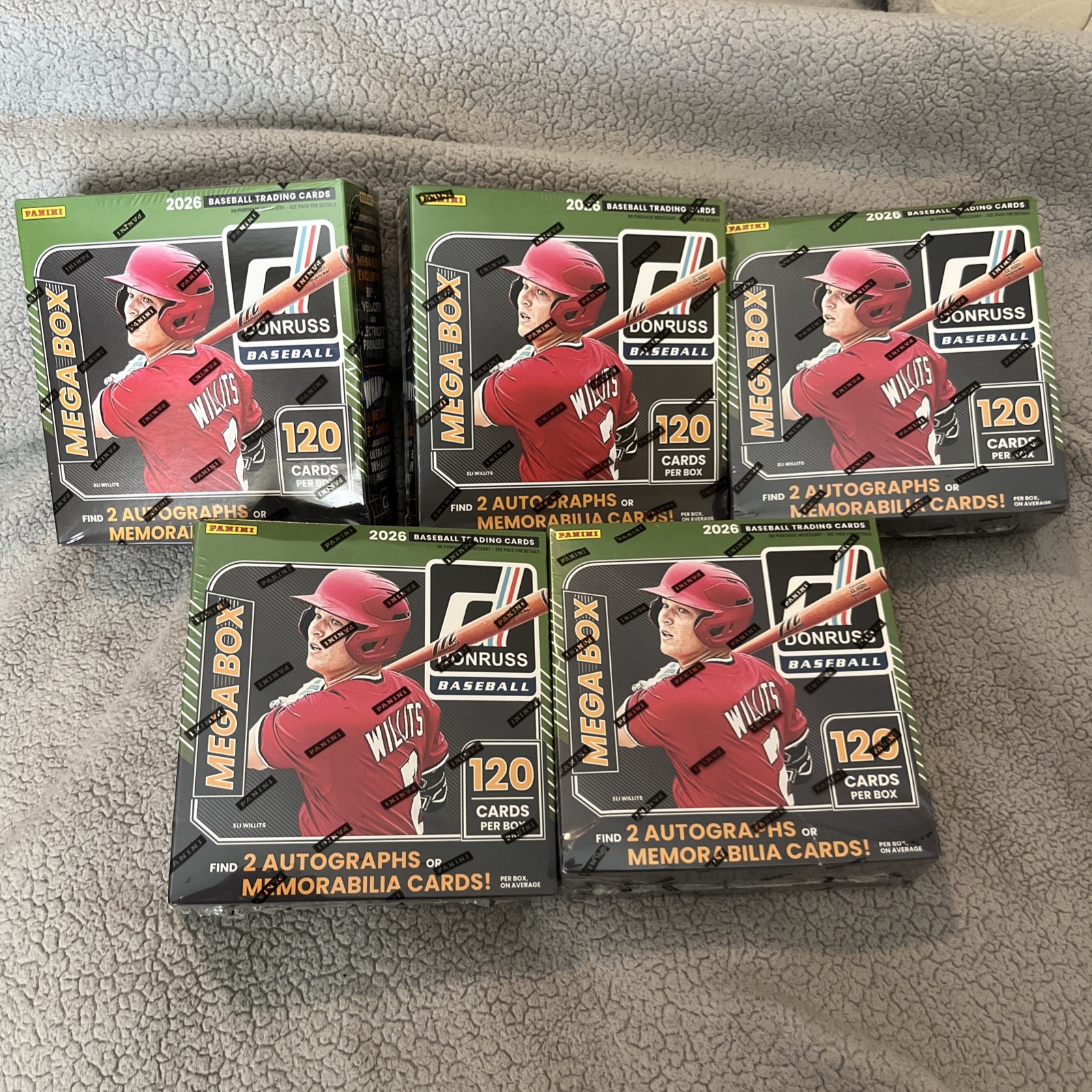 2026 Panini Donruss Baseball Factory Sealed 6 Pack Mega Box 120 Cards SEALED!