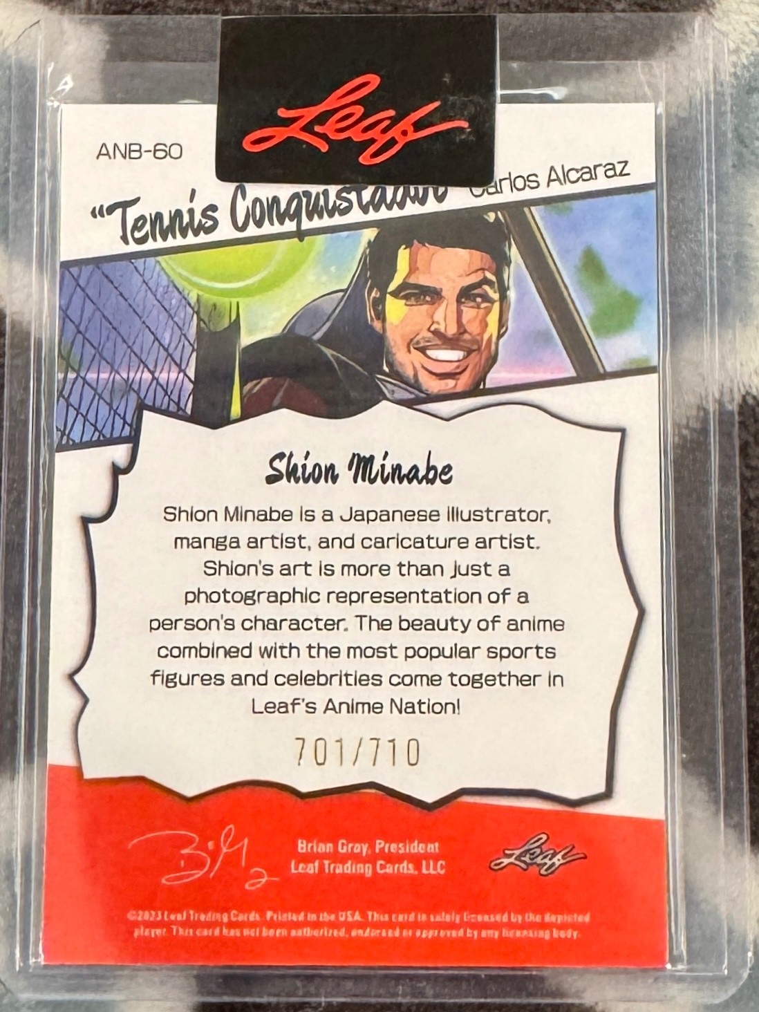 2023 Leaf Anime Nation Manga #ANB-60 Holo Refractor /710 ~ Tennis Carlos Alcaraz