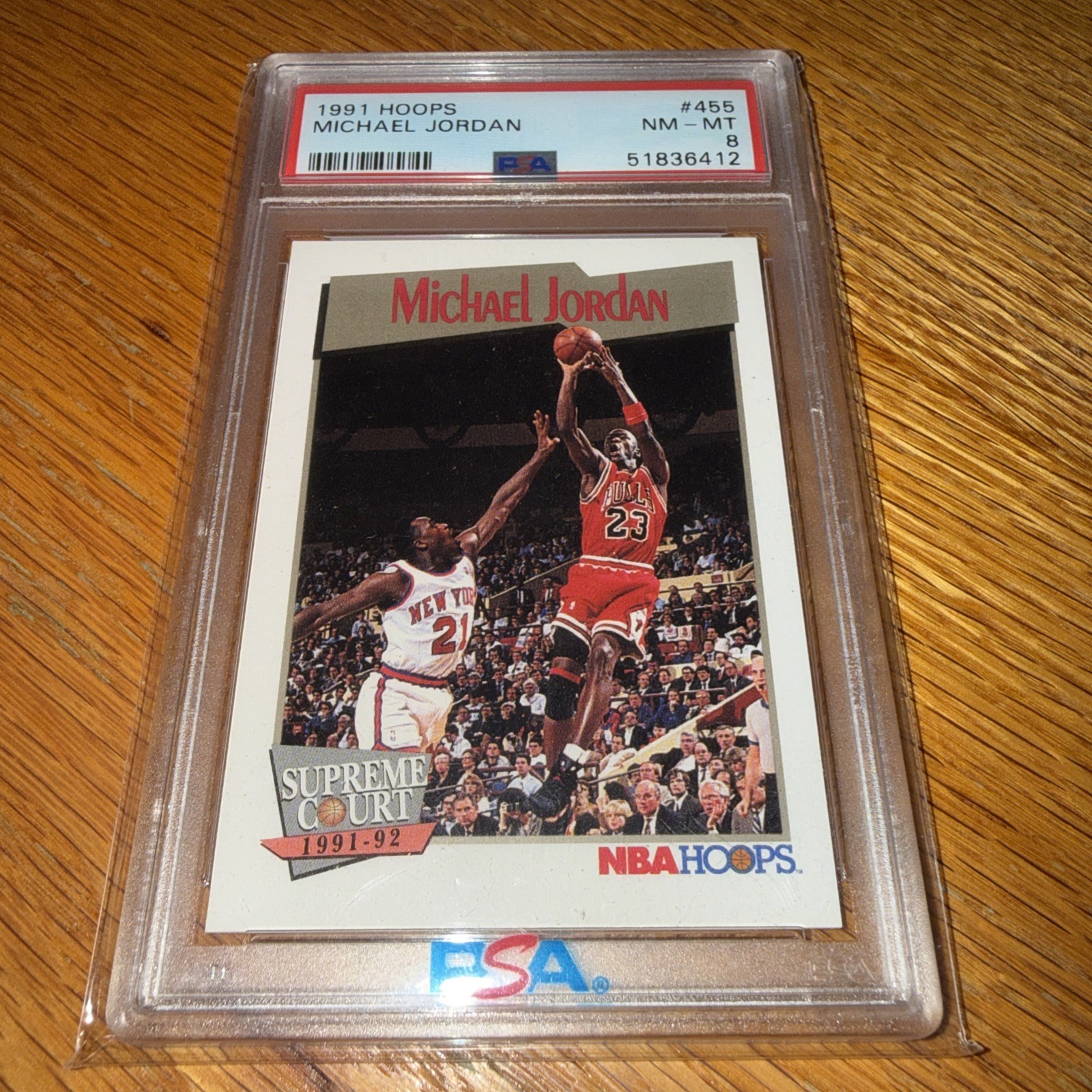 1991 NBA Hoops-Michael Jordan #455- PSA 8 Bulls GOAT