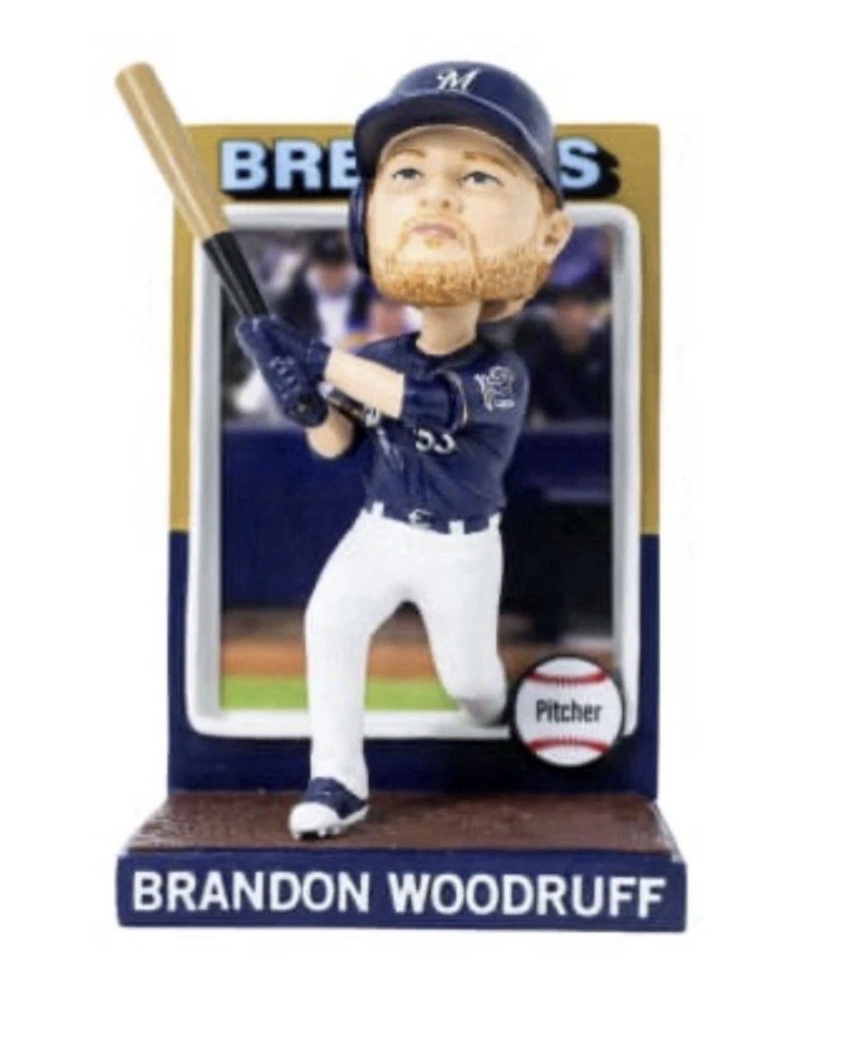 2026 MILWAUKEE BREWERS BRANDON WOODRUFF BOBBLEHEAD TRADING CARD SGA