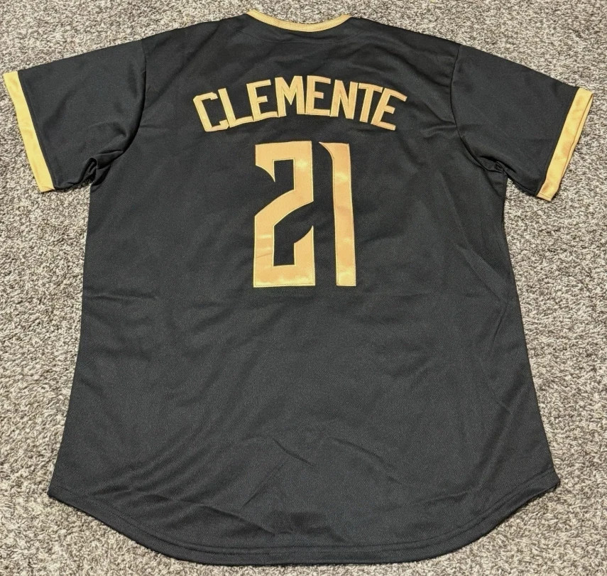 Roberto Clemente #21 Pittsburgh Pirates Black Baseball Jersey Men’s S-3XL