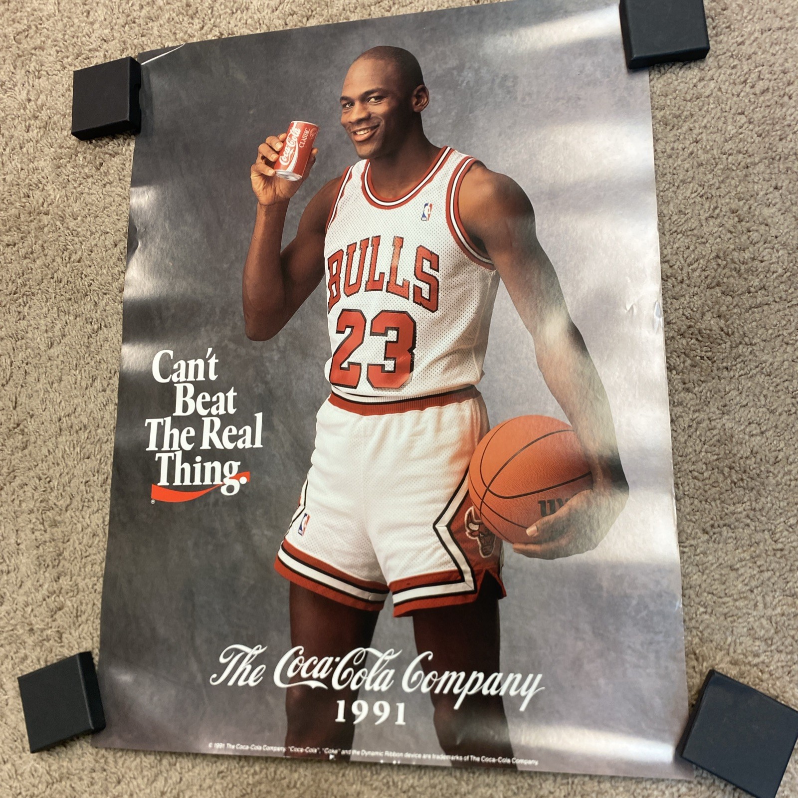 Original Vintage 1991 Michael Jordan Coca Cola Poster 18×24 Chicago Bulls NBA