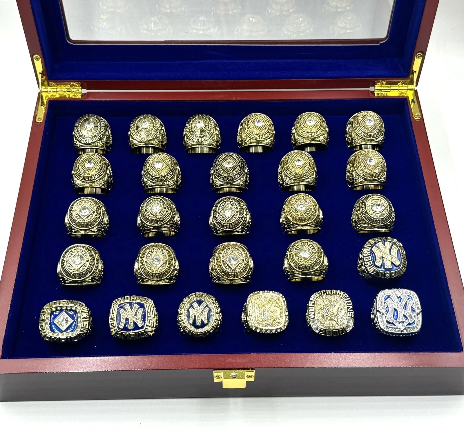 NY YANKEES 27 PIECE MLB WORLD SERIES CHAMPIONSHIP RING COLLECTION SET- BRAND NEW
