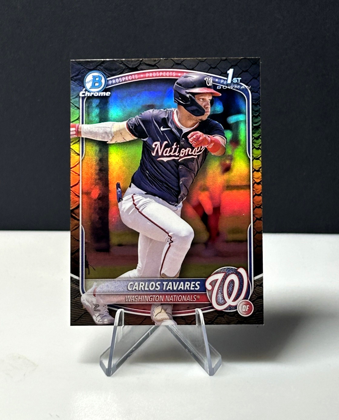 2025 Bowman #BCP-28 Carlos Tavares Chrome Prospects Reptilian Refractor