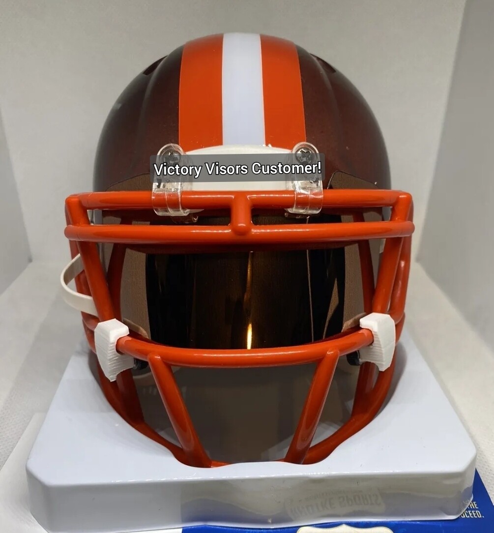 Chrome Mirror Mini Football Helmet Visors (*Flat Style*) FLEXIBLE & DURABLE
