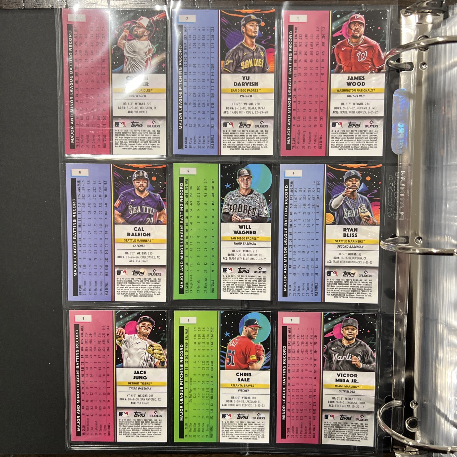 2025 Topps Cosmic Chrome Base Set Lot – All 200 Cards, In Order, With Binder