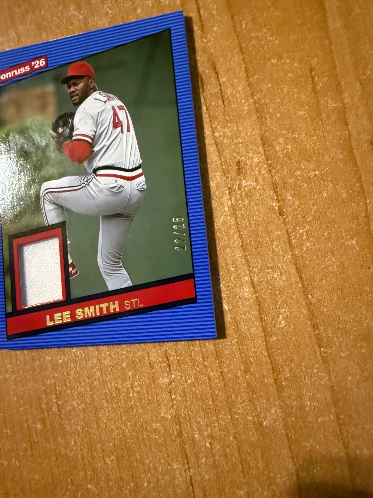 2026 Donruss Baseball – Lee Smith – Blue Parallel Retro Jersey Relic #d 22/25
