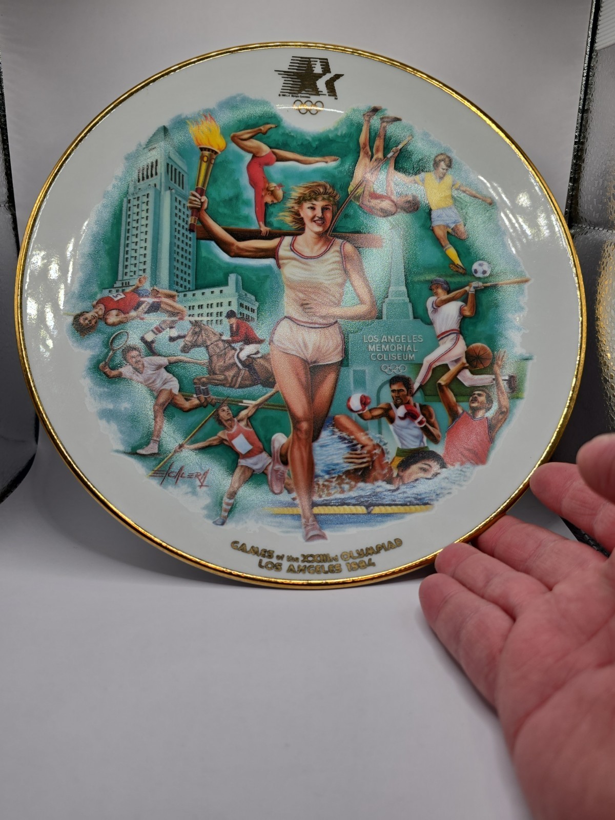 1984 Olympic Games Commemorative Plate Los Angeles 23 Olympiad Tribute Escalera