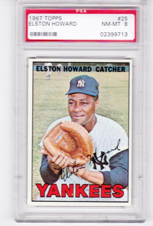 1967 TOPPS #25 ELSTON HOWARD PSA 8 NM-MT NEW YORK YANKEES