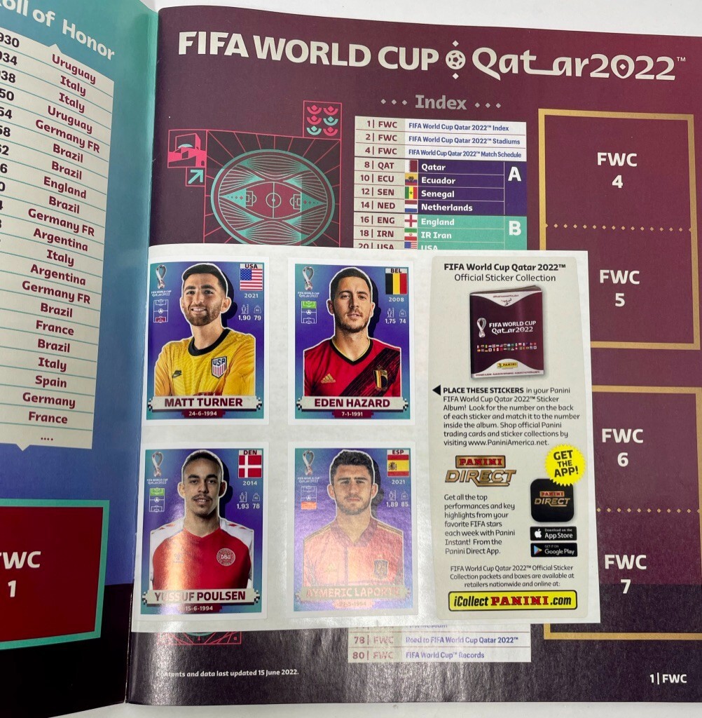 FIFA World Cup Soccer Sticker Album 2022 Panini Qatar – Empty + 10 Stickers New