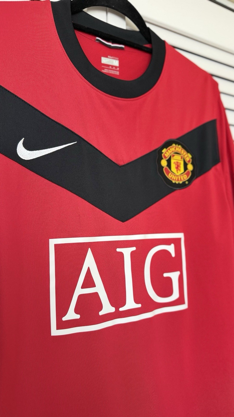 Vintage Manchester United 2009-2010 Home Soccer Longsleeve Jersey Shirt Size M