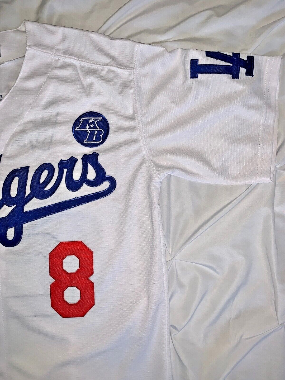 Kobe Bryant Los Angeles Dodgers #8 #24 Adult M L XL 2XL White Black Blue Jersey