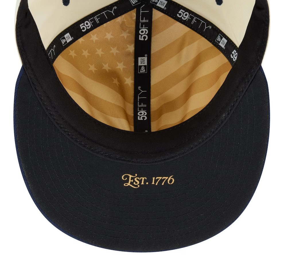 [HOT SALE] Atlanta Braves New Era USA 250 Fourth of July 59FIFTY Hat Cream Navy