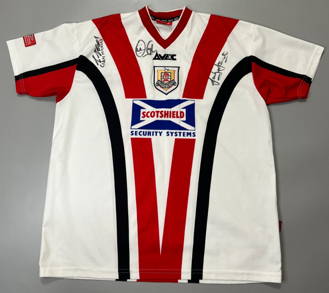 Airdrieonians Home Shirt Jersey Avec Signed Size 42/44
