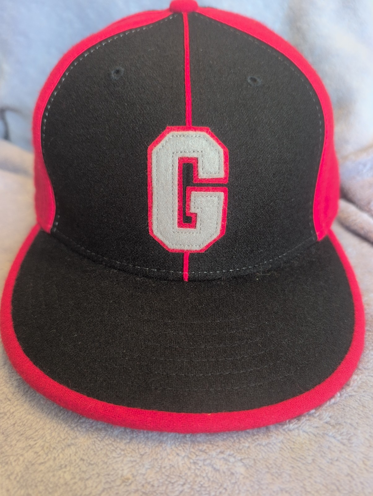 Homestead Grays Cap Hat Men 7 1/2 Black Red Black Ball Classics Wool Blend T-8