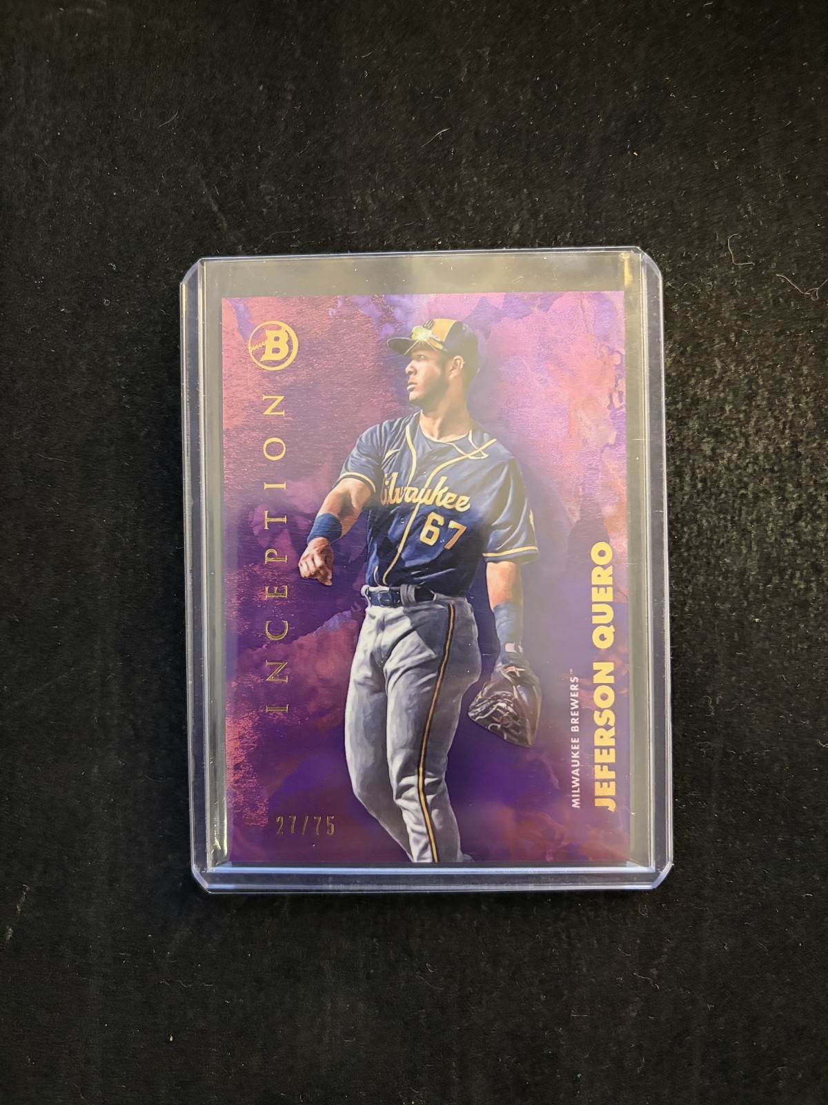 2021 Bowman Inception Fuchsia Foil 27/75 Jeferson Quero #92 Brewers