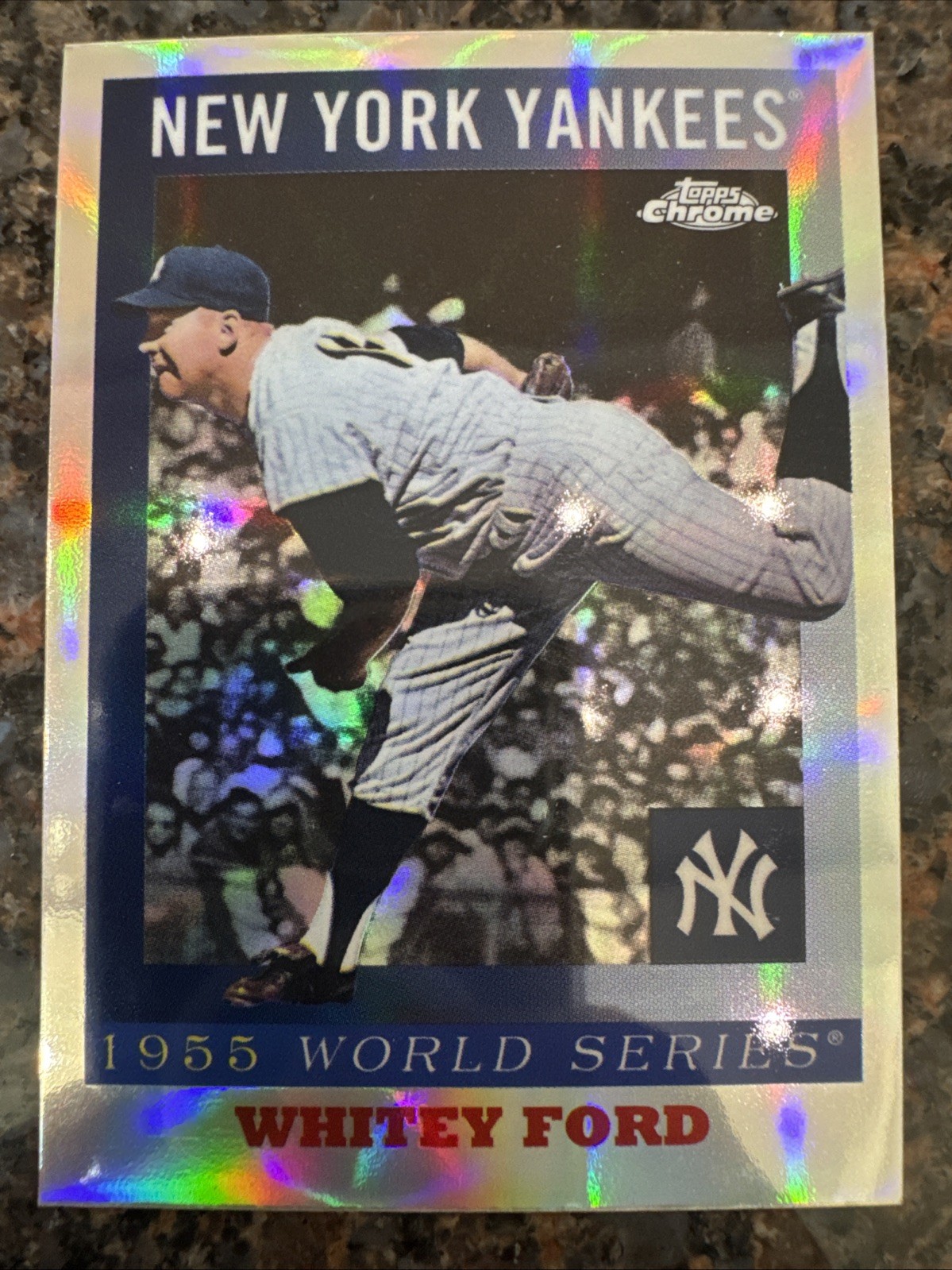 2025 Topps Chrome Platinum – 1955 World Series Refractor Whitey Ford – Yankees