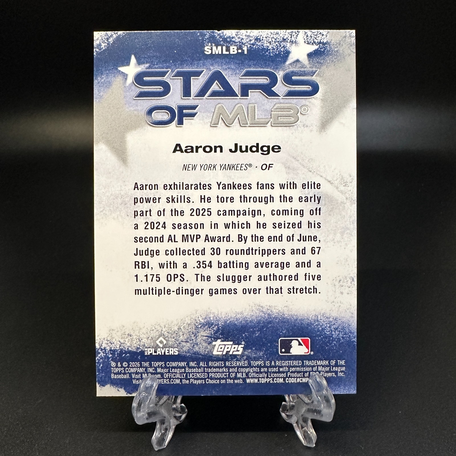 2026 Topps Series 1 – Aaron Judge Stars of MLB #SMLB-1 Yankees