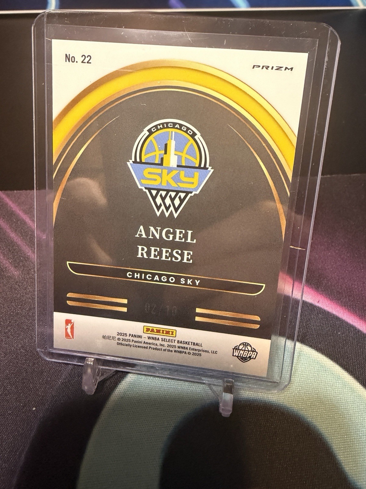 2025 WNBA Select Angel Reese Chicago Sky #22 Prizm Parallel Gold Cracked Ice /10