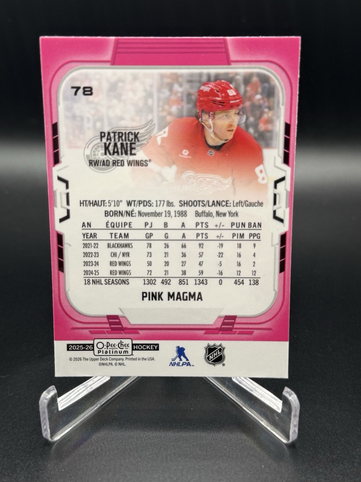 2025-26 O-Pee-Chee Platinum #78 Patrick Kane Pink Magma