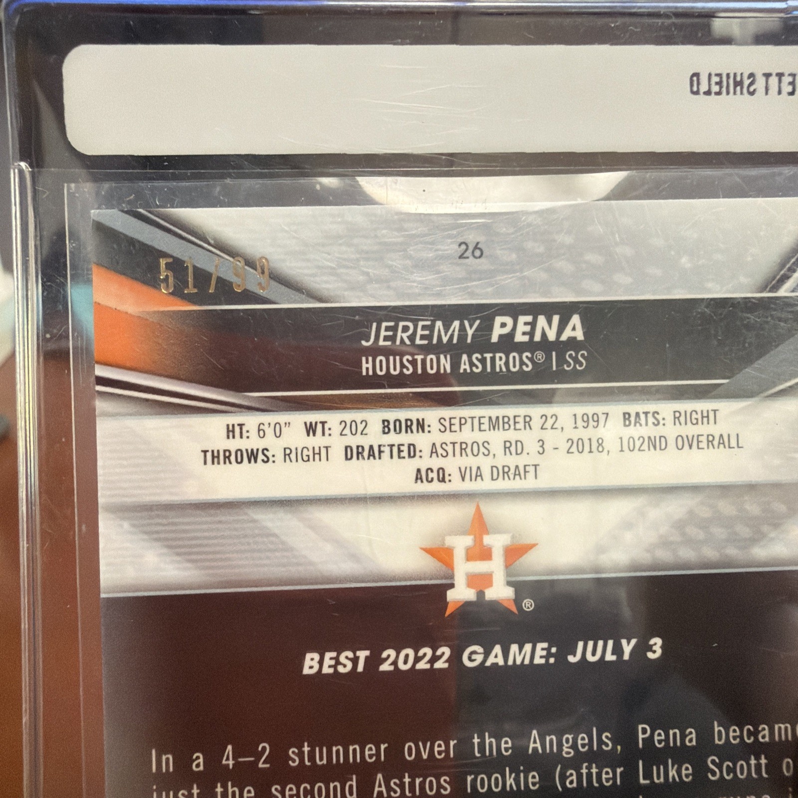 2022 Bowman’s Best TRUE Green Refractor /99 Jeremy Pena #26 Rookie RC🔥📈