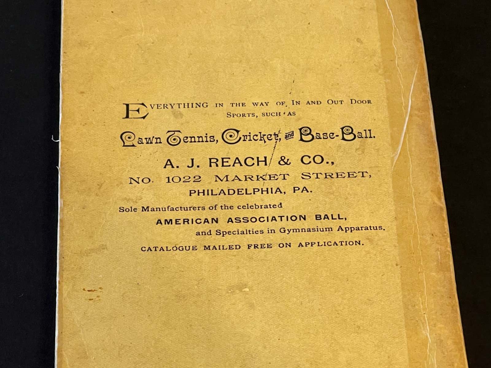 1888 John Montgomery Ward book- “Baseball-How to Become a Player”- 1st Edition