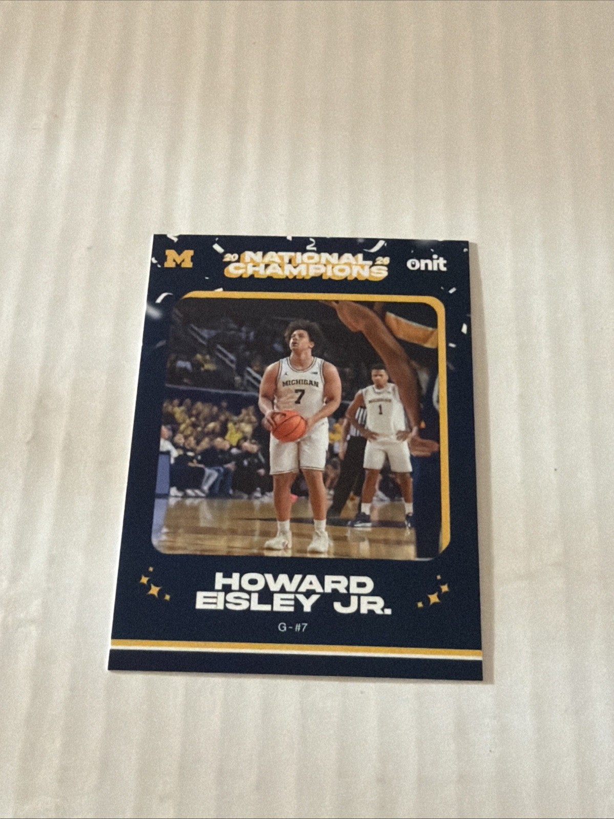 2026 ONIT Michigan Wolverines Championship BASKETBALL card HOWARD EISLEY JR