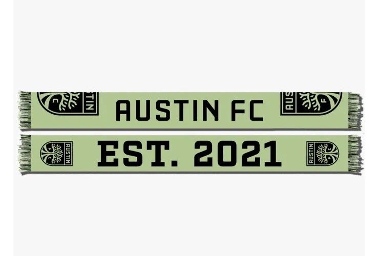 Austin FC Mint Split Crest Scarf MLS Ruffneck Scarves New