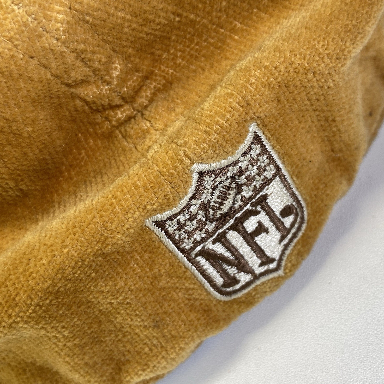 New York Giants NFL Reebok Fitted Cap Hat Size 7 3/4 Tan Gold Brown Football