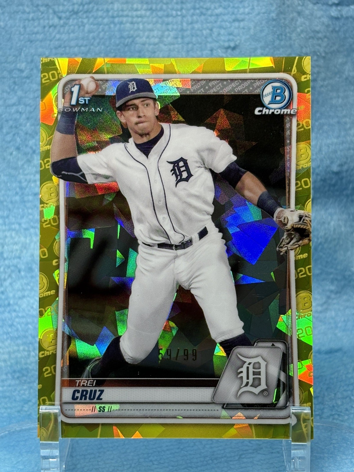 2020 BOWMAN DRAFT SAPPHIRE #BD-11 TREI CRUZ 💥YELLOW SAPPHiRE / 99 💥