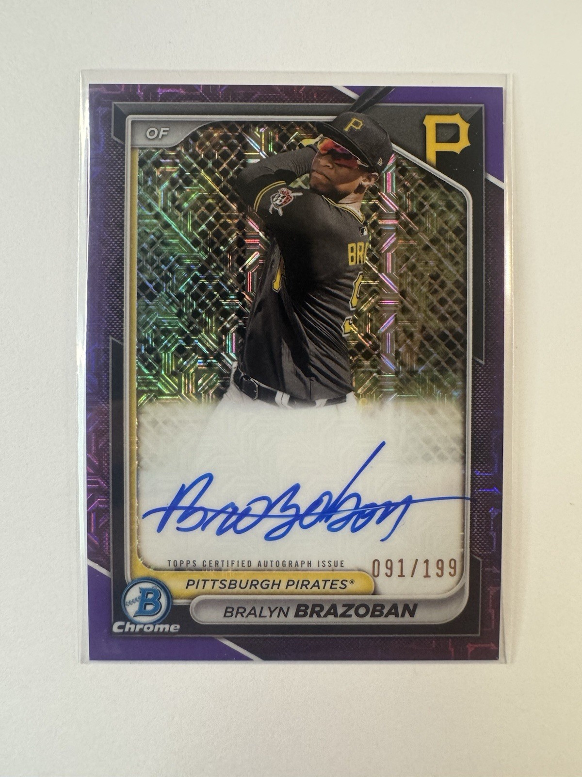 Bralyn Brazoban 2024 Bowman Chrome Auto #BMA-88 Purple Mojo Refractor /199 NM