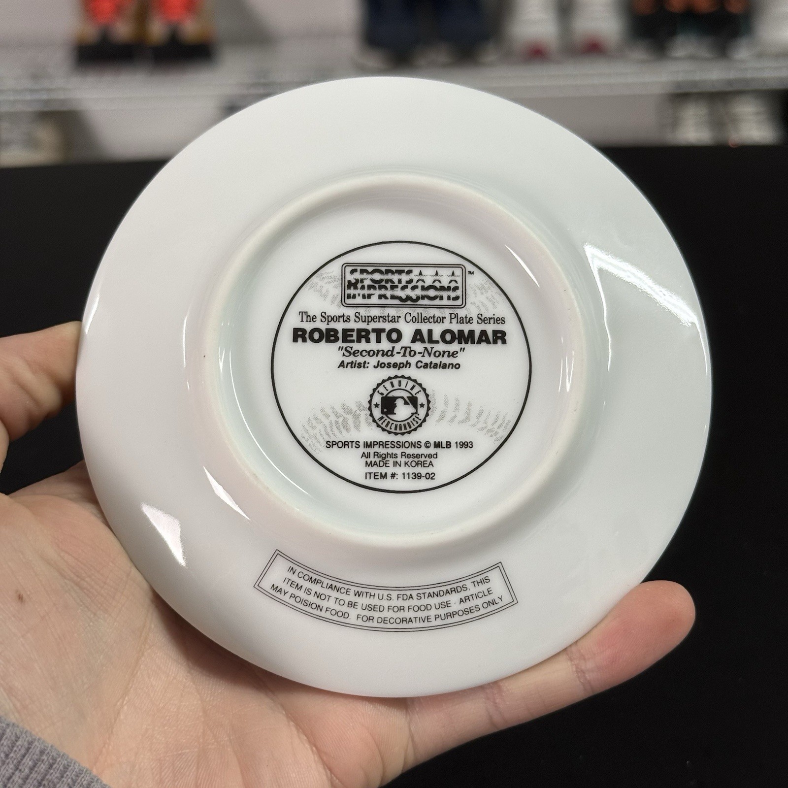 Vtg 1993 Sports Impressions Roberto Alomar Mini Plate