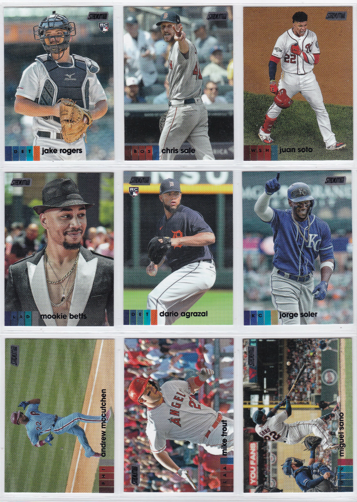 2020 STADIUM CLUB BLACK FOIL UPICK AROZARENA ALVAREZ RC TROUT CHIPPER SOTO BETTS
