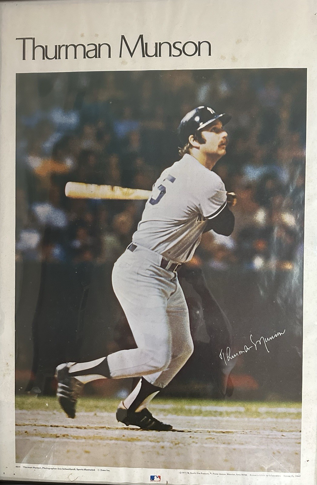 1977 – 78 Thurman Munson Sports Illustrated Studio One Poster 4031 Time Inc.