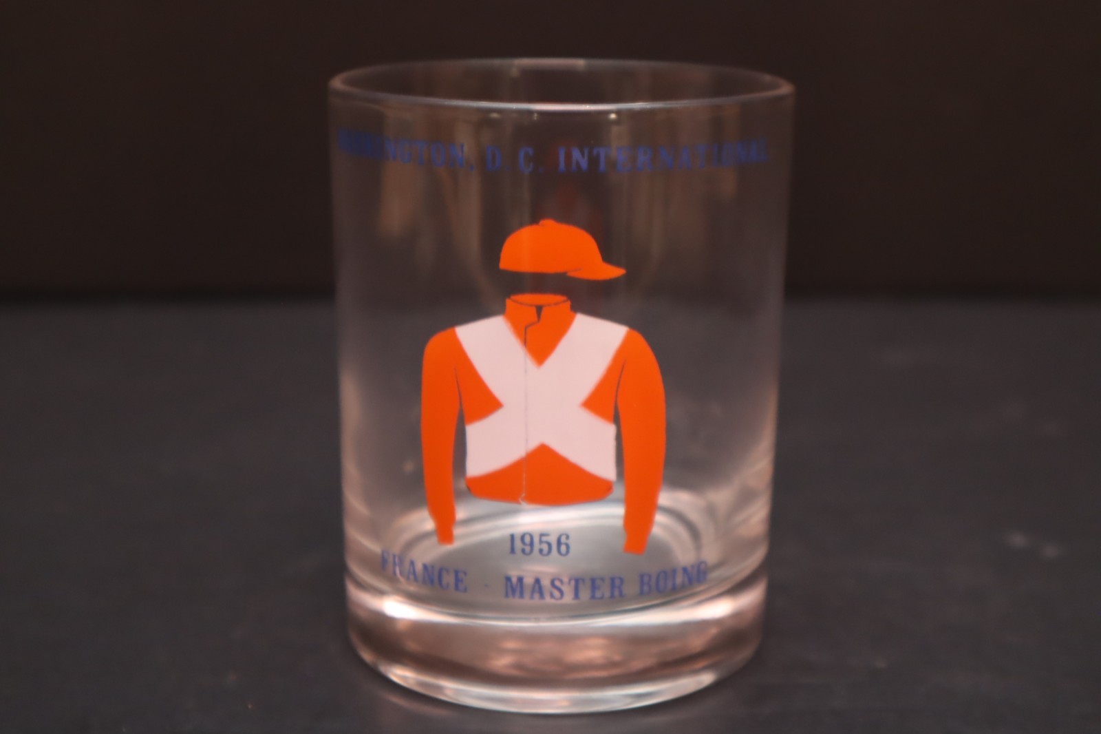Washington D.C. International Horse Racing Glass Jockey Tumblers Glass 1956 1957