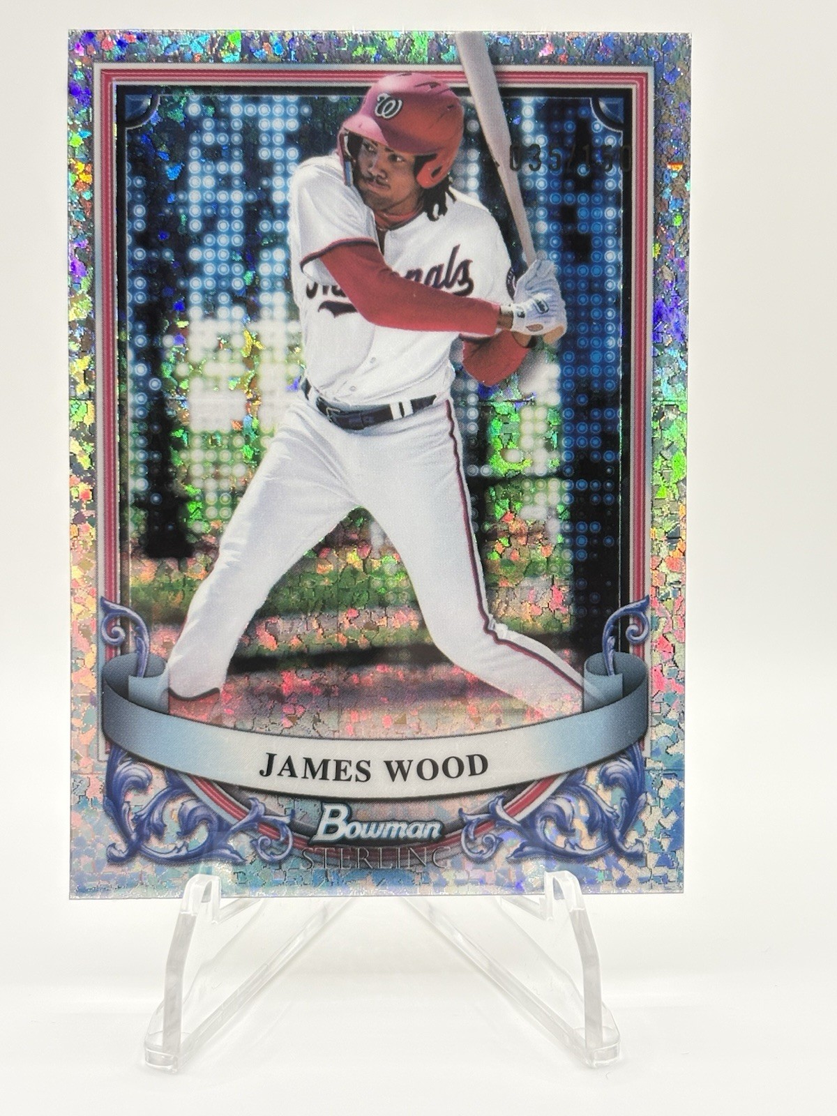 James Wood 2024 Bowman Sterling Mini Diamond Refractor /150 Nationals BSP-35