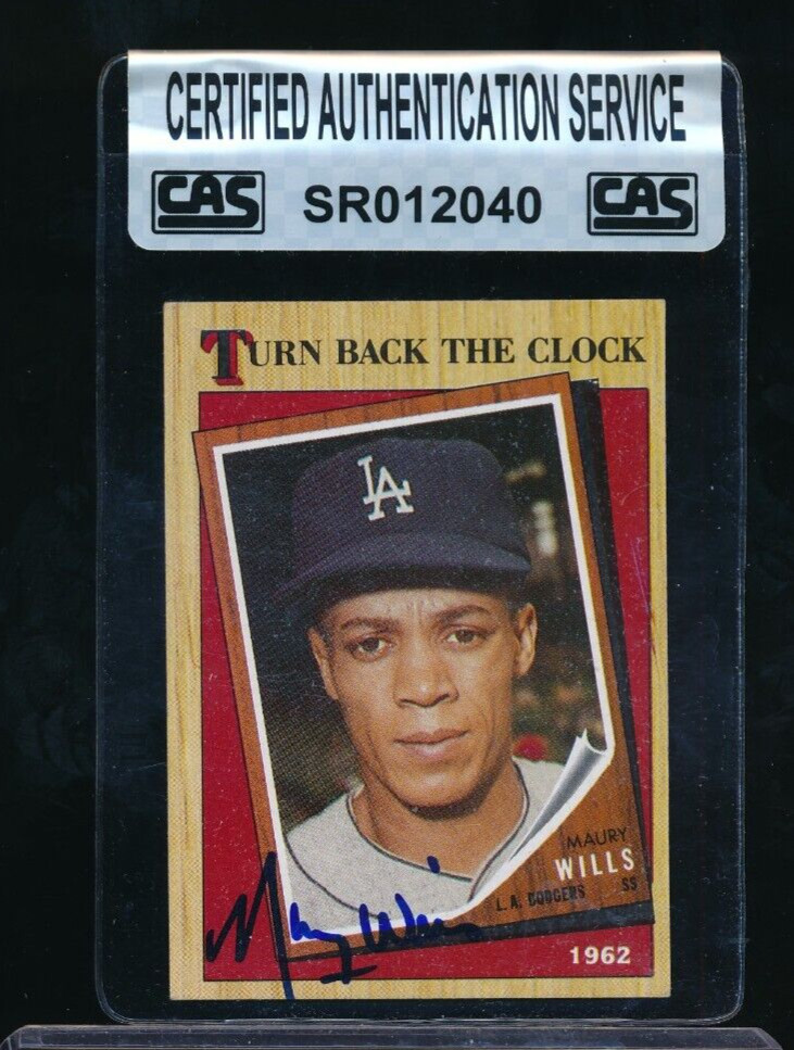 1987 Topps #315 Maury Wills signed auto autograph Turn Back Clock CAS authentic