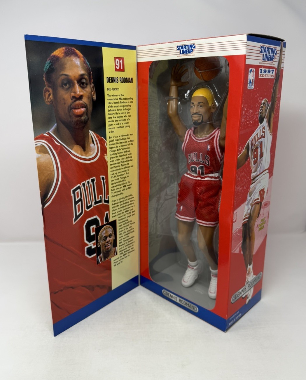 1997 Dennis Rodman Chicago Bulls NBA 12” Poseable Starting Lineup Action Figure