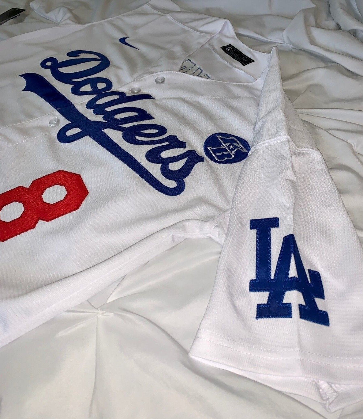 Kobe Bryant Los Angeles Dodgers #8 #24 Adult M L XL 2XL White Black Blue Jersey