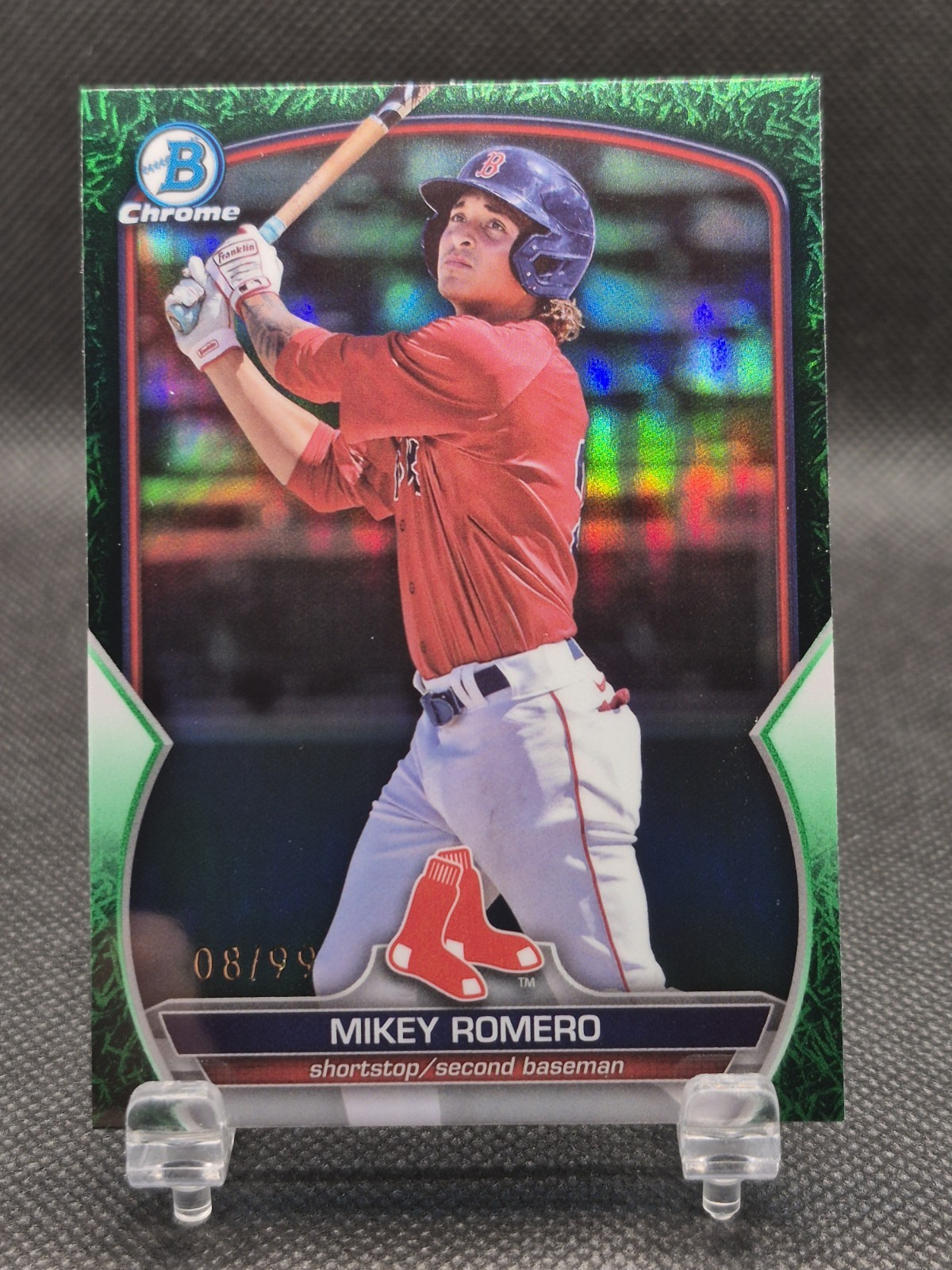 2023 Bowman Draft Chrome Green Grass Refractor /99 Mikey Romero #BDC-58