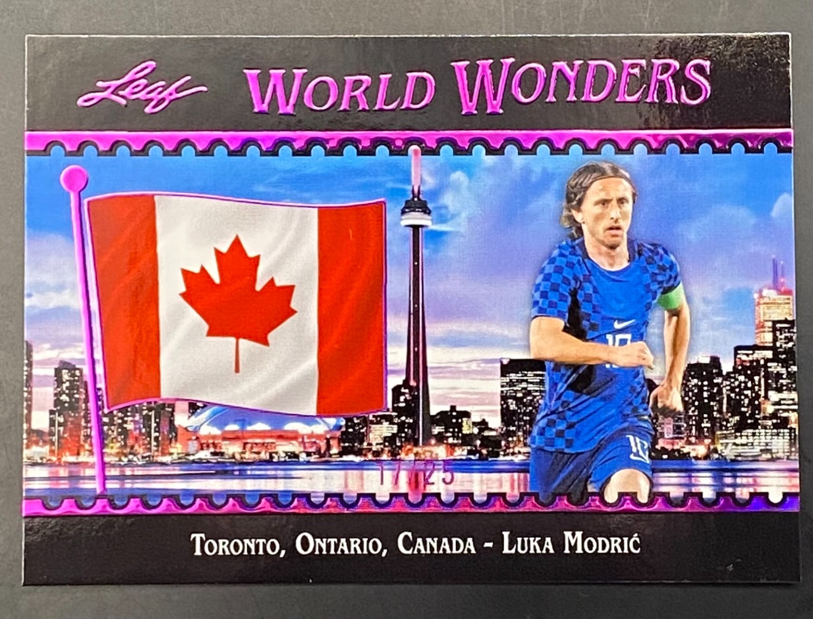 2026 Leaf World Wonders Luka Modric Pink #/25 Croatia World Cup #8 AC Milan