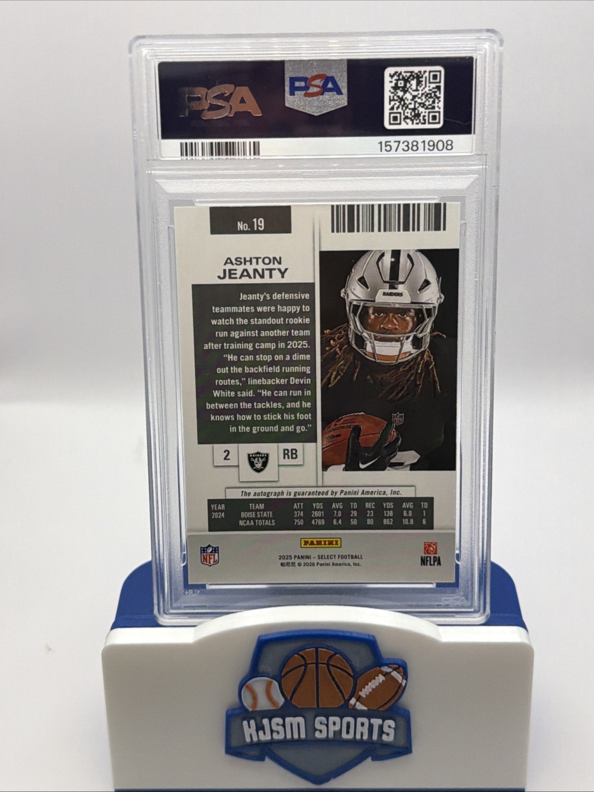 ASHTON JEANTY 2025 PANINI SELECT CONTENDERS ROOKIE TICKET AUTO PSA 10 RC LOW POP