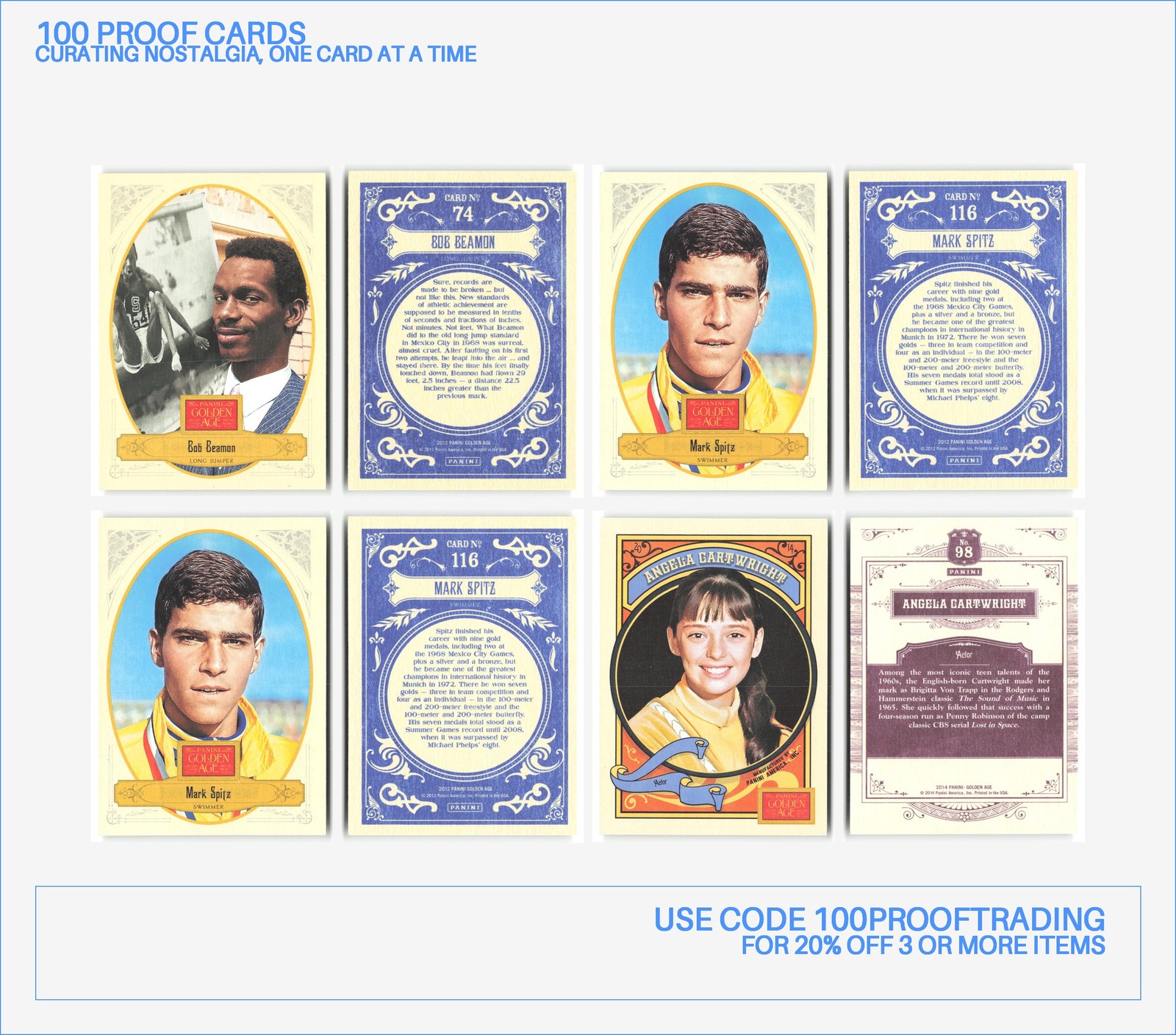 Panini Golden Age Lot 70 Trading Cards – 2012, 2014, Golf, Pop Culture, Politics
