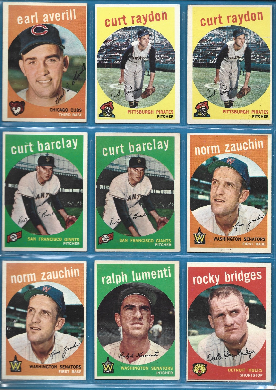 1959 Topps Baseball Common Players- Fill your set -Ex To Exmt – No Creases