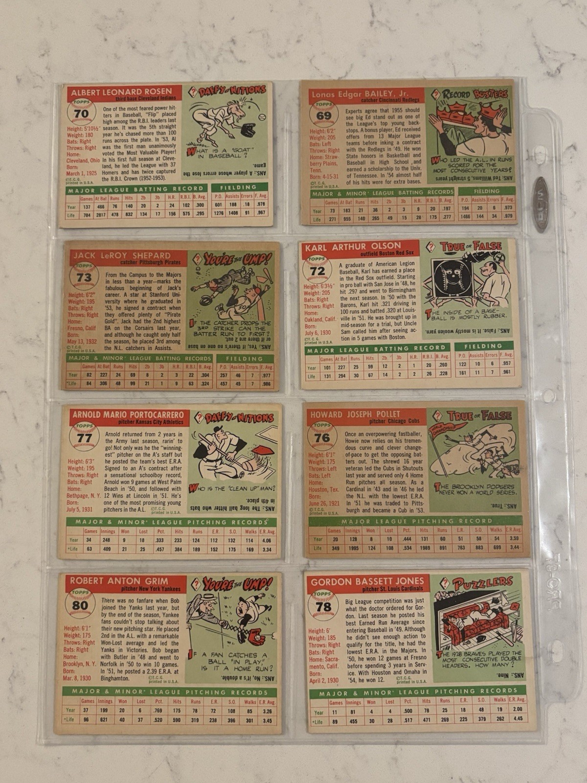 1955 TOPPS BASEBALL CARDS YOU PICK #3 TO 149 !!!